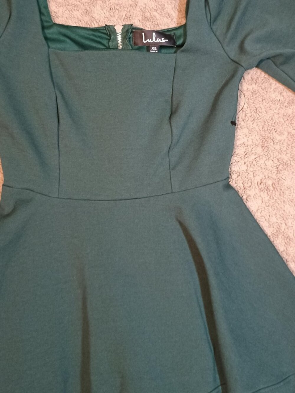 Lulus/Skater Dress/Womens XS/Hunter Green/Spinning Around Mini Date Night Cottag - Picture 4 of 12